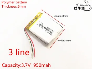 3 линия 3,7 950 mah 603443 таблет батерия Акумулаторна Батерия За Mp3 MP4, MP5 GPS mobile