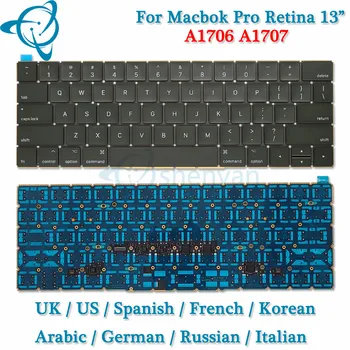 Нов A1706 A1707 САЩ/Великобритания/Испански/Корейски/Френски Клавиатурата За Macbook Pro Retina 13 