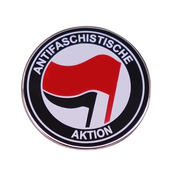 Antifaschistische Aktion Метална Жени (червен / черен) АФА Класическа Брошка с Логото на Марксистский Социалистически Комунистически Ретро Аксесоар от Германия