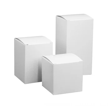 50шт 20 размери на Бяла квадратна Картонена хартиена Кутия от Крафт-хартия, малка бяла картонена хартия опаковъчна кутия, Подарък Опаковъчна кутия за Бродерия