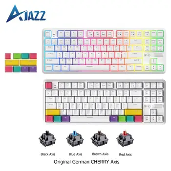 Ajazz K870T Механична Клавиатура Bluetooth / Type C Жичен Двухрежимная 87 Клавиши Безжична Клавиатура Детска Клавиатура