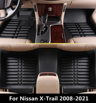 SJ 3D Водоустойчив Потребителски Автомобилни Постелки на Предните и Задните FloorLiner Стил Авто Килим Мат ПОДХОДЯЩ За Nissan X-TRAIL 5 места 2008-2021