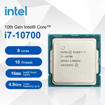 Intel Нов Core i7-10700 i7 10700 2,9 Ghz Восьмиядерный 16-стрийминг процесор за геймъри Процесора L2 = 2 M L3 = 16 М 65 W LGA 1200 Аксесоари за настолни компютри