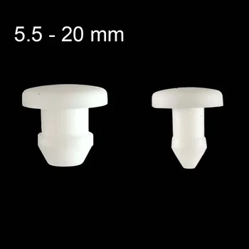 5,5 - 20 мм Бели шапки с дупки от силиконов каучук, Плътна Капак Т-образен тип, Защелкивающаяся Уплътнението, Заглушающая Торцевая капак, оборудване запечатване корк