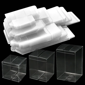 10ШТ Прозрачна PVC Подарък Кутия за Бонбони За Изчистване на 
