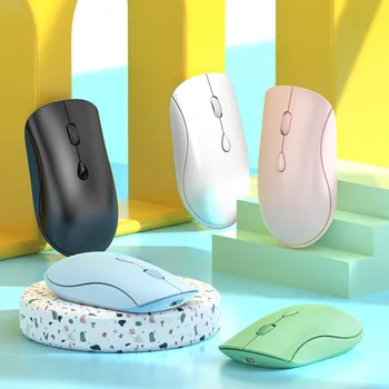 Акумулаторна Безжична Мишка с Bluetooth с 2,4 Ghz USB 1600 точки на инч Тиха Мишката за iPad Таблета, Лаптоп, Телефон, КОМПЮТЪР Macbook Детска Мишката