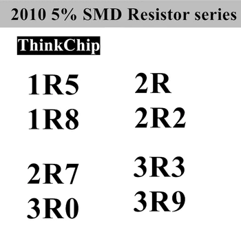 (200 броя) 2010 г. 5% SMD резистор серия 25 бр. * 8 стойности (1R5 1R8 2R 2R2 2R7 3R0 3R3 3R9)