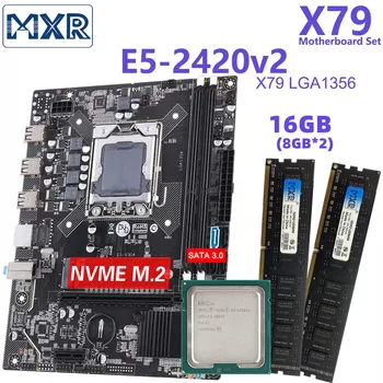 X79 Комплект дънната платка комплект LGA 1356 Xeon E5 2420 V2 16 GB DDR3 Оперативна памет на 1333 Mhz, ECC REG PC3 1333 Mhz Оперативна памет комплект 10600 2420V2