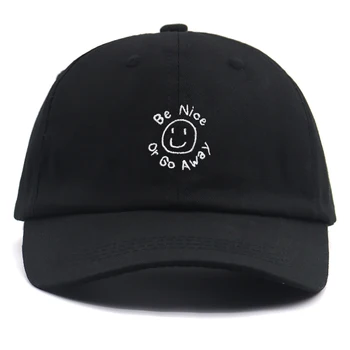 независимо дали хубаво или да си отиде, ежедневни спортни шапки с бродерия под формата на усмивки, чисто черно хип-хоп, шапки за татко, мъжки и дамски модни бейзболна шапка от слънцето