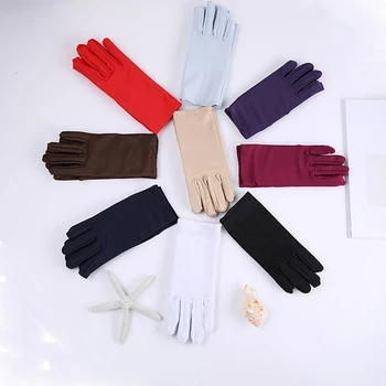 Летни Тънки Слънчеви Ръкавици За Мъже И Жени, Модерни Черни И Бели Ръкавици За Танци, Обикновена Еластични Ръкавици За Колоездене