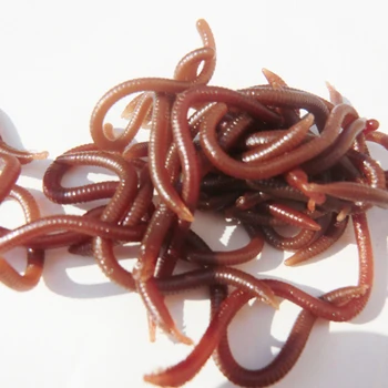 Нова мека стръв риболовни червеи 45 бр./лот морски Червени Червеи Дъждовен червей мека стръв червеи за Стръв риболовна стръв морски червеи за риболов