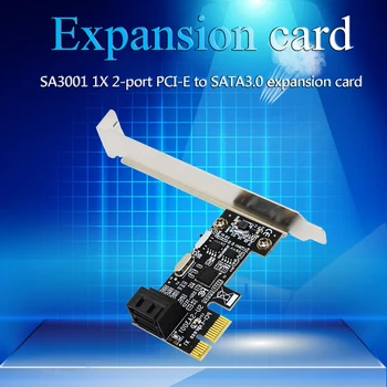 SA3001 SATA III PCIe Карта 2 Порта SATA PCI-e 1X Адаптер Преобразувател с монтиране на стена