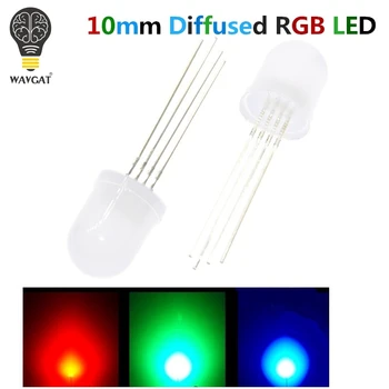 20PCS 10 мм Пълноцветен Множествена RGB LED Общ Катод 20 ma 3 Цвят Червен Зелен Син 4 Pin 10 мм Led Led Лампа
