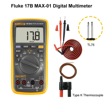 Най-новият Цифров мултицет Fluke 15B Max Fluke 17B Max AC/DC Напрежение Ток Капацитет Ω Тестер температура Автоматичен/Ръчен Обхват