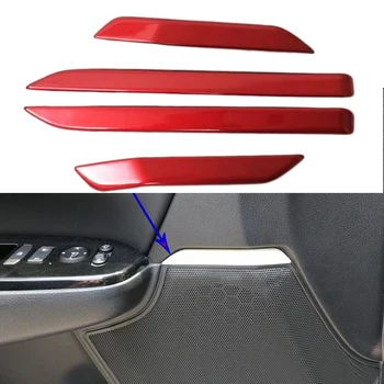 За Honda CRV CR-V 2017 2018 Вътрешен вход на Аудио Силен Говорител Седалките Апликации ABS червено 4 бр. 3D стикер моделиране стайлинг Автомобили
