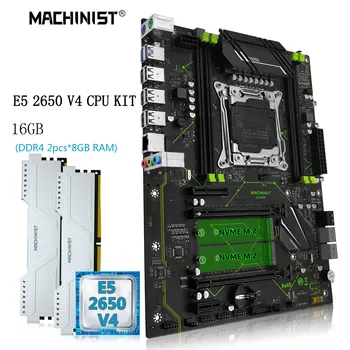 MACHINIST E5 MR9A дънна Платка Комбиниран комплект Xeon E5 2650 V4 Процесор в LGA 2011-3 Памет DDR4 2*8 GB 2133 Mhz NVME M. 2 USB 3.0 Четырехканальный