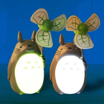 Kawai Тоторо Детски Подарък Карикатура Настолна Лампа За Четене Декоративни Вентилатор USB Лампа Акумулаторна батерия Led Нощно Осветление Спални